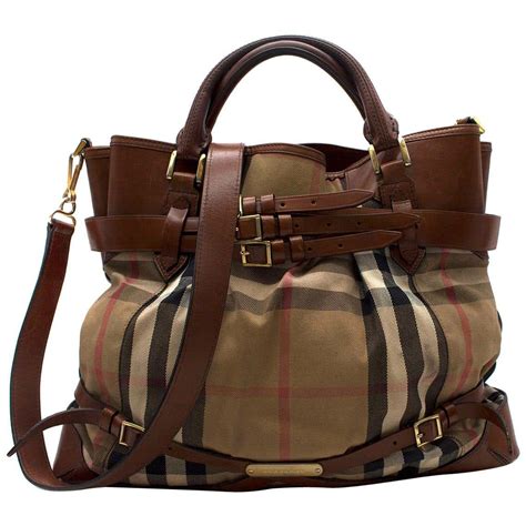 brown burberry large tote|burberry large belt tote bag.